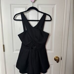 Finders Keepers Elegant Black Cross-Back Romper
